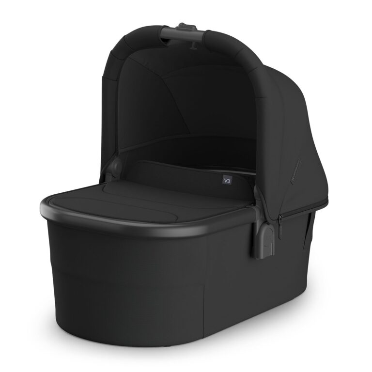 UPPAbaby Bassinet V3 - Compatible with Vista, Cruz, Ridge, Minu Strollers - Overnight Sleep Solution - Mattress, Sheet and Bug Shield Included - Jake (Charcoal/Carbon Frame)